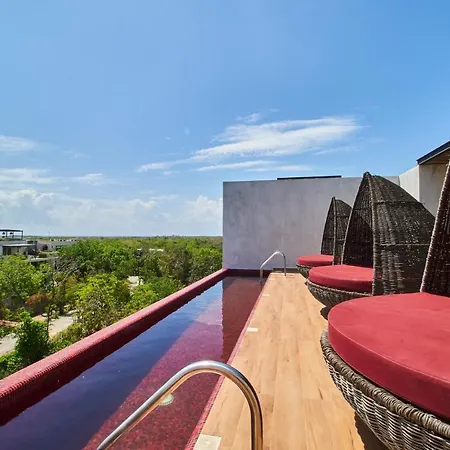Elegant Trendy Apartment In Tulum With Infinity Pool, Breathtaking Jungle View & Bottle Of Wine Per Stay